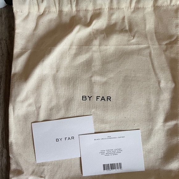 Authentic BY FAR Mini Black Croco Embossed Leather Top Handle/ Crossbody - NWT - Picture 7 of 8